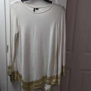 White and Gold Blouse